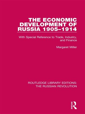 cover image of The Economic Development of Russia 1905-1914